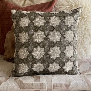 Glam Beaded Throw Pillow